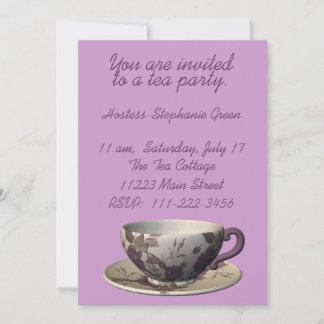 Invitation à la fête du thé floral de violet
