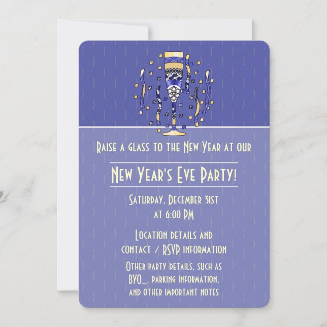 Invitation à la fête du toast du Nouvel An (Devant)