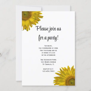 Invitation à la fête du tournesol jaune