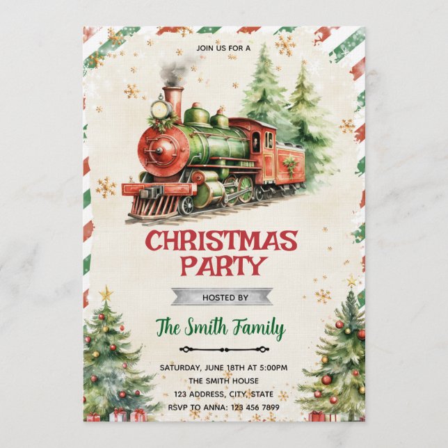 Invitation à la fête du Train de Noël (Devant)