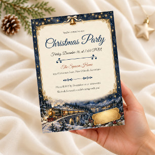 Invitation à la fête du train de Noël au clair de