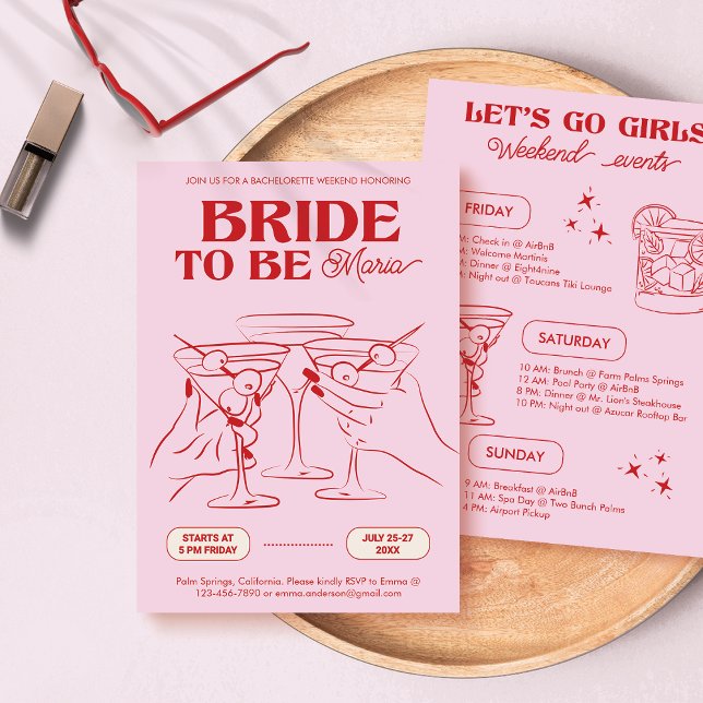 Invitation à la fête du week-end rose pour l'enter (Créateur téléchargé)