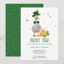 Invitation à la fête Ducky de la Saint-Patrick