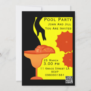 Invitation à la fête en piscine pour adultes