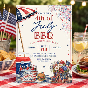 Invitation à la fête estivale de BBQ du 4 juillet