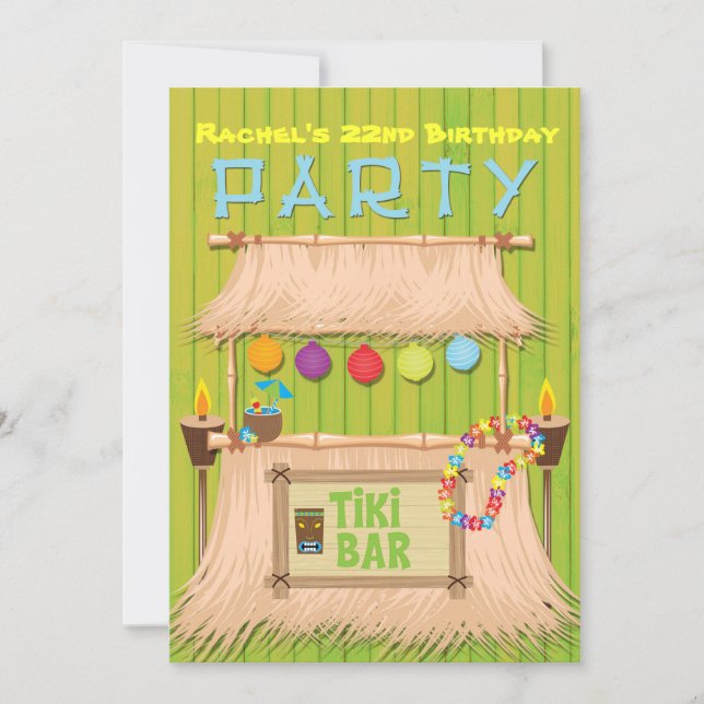 Invitation à la fête estivale tropicale hawaïenne  (Devant)