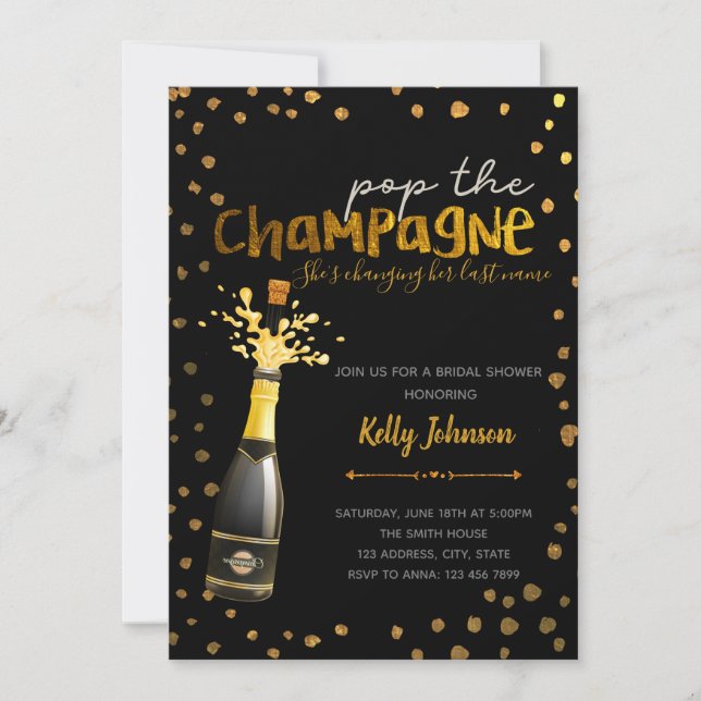 Invitation à la fête : faire sauter le champagne (Devant)