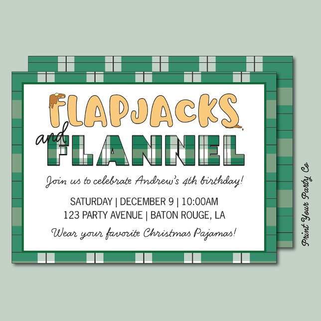 Invitation à la fête Flapjacks et Flanelle (Créateur téléchargé)