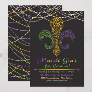 Invitation à la Fête Fleur de Lis du Mardi Gras su