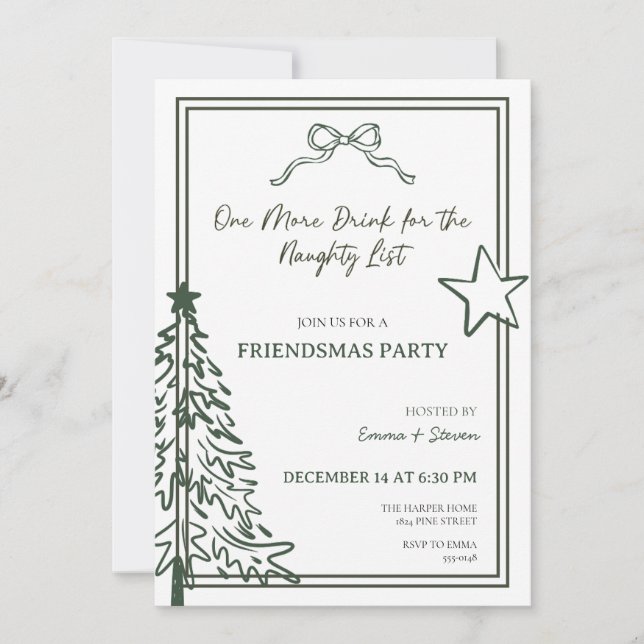 Invitation à la fête Friendsmas (Devant)