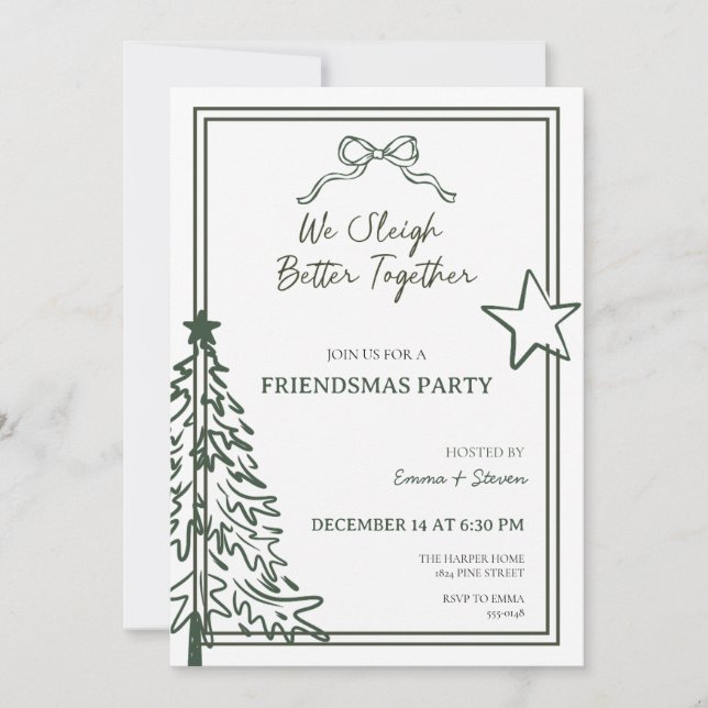 Invitation à la fête Friendsmas (Devant)
