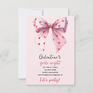 Invitation à la fête Galentines Rose