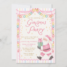 Invitation à la fête Girlsmas Noël Pyjama Party