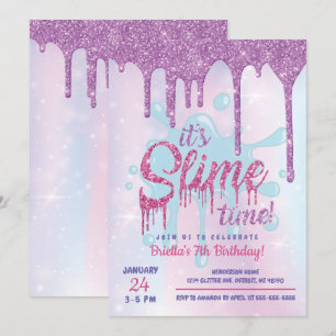 Invitation à la fête Glitter Slime