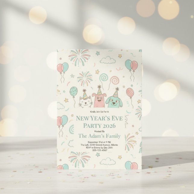 Invitation à la fête joyeuse du Nouvel An 2026 (Créateur téléchargé)