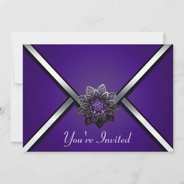 Invitation à la fête juive violette (Devant)
