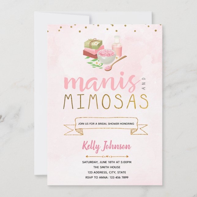 Invitation à la fête Manis et Mimosas (Devant)