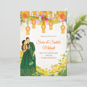 Invitation à la fête Mehndi & Invitation à la soir