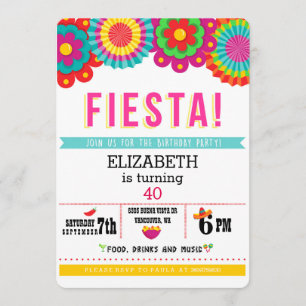 Invitation à la fête mexicaine Fiesta