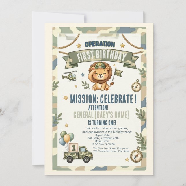 Invitation à la fête militaire pour le premier ann (Devant)