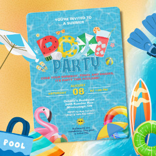Invitation à la fête piscine Splish Splash