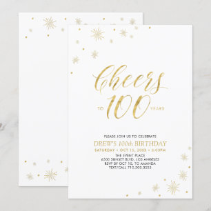 Invitation À la fête pour 100 ans Fête d'anniversaire 100 a