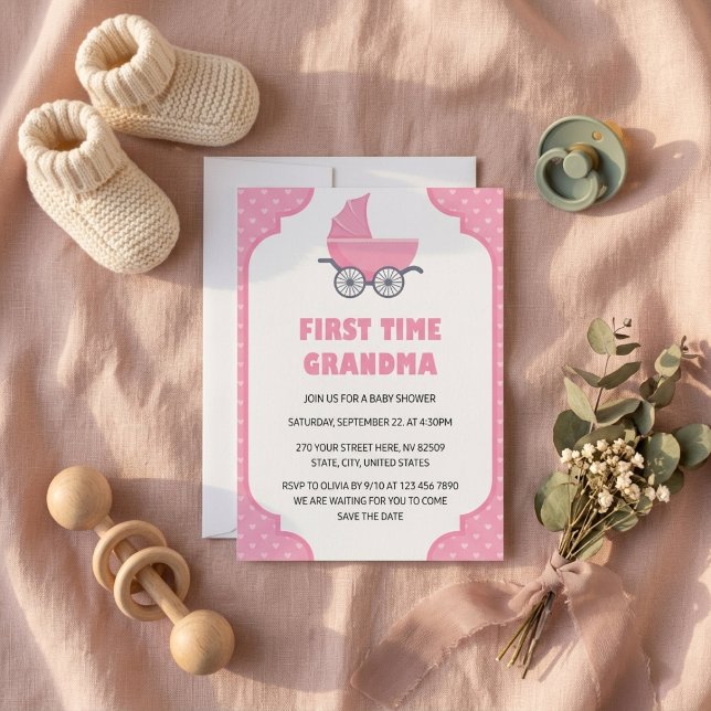 Invitation à la fête pour bébé de la première gran (Créateur téléchargé)