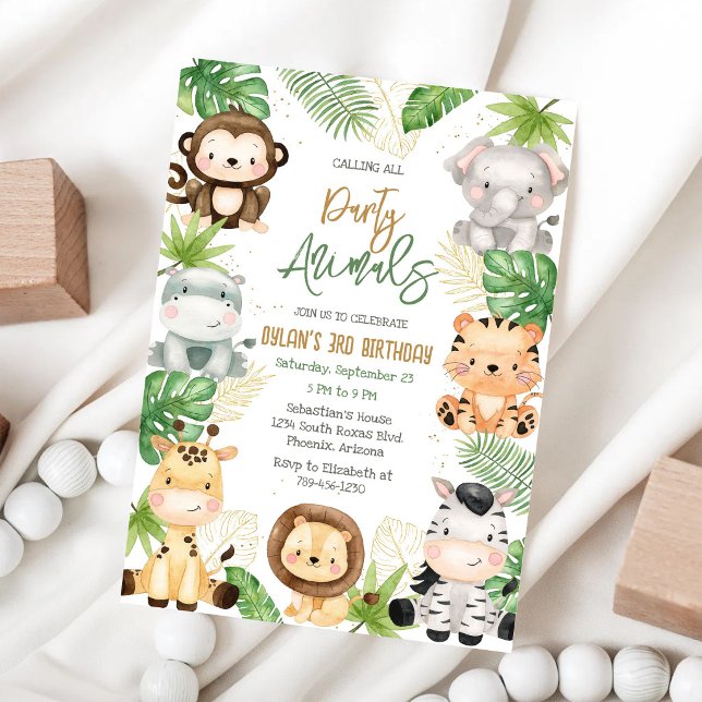 Invitation à la fête pour tous les fêtards Safari  (Créateur téléchargé)