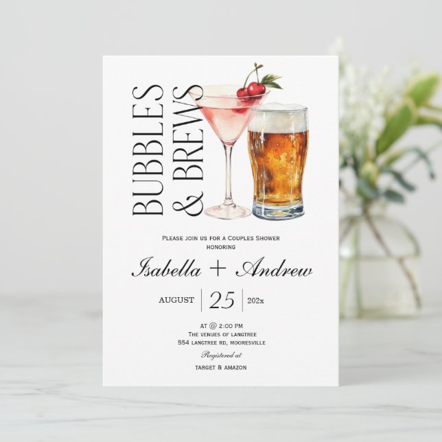Invitation à la fête prénatale : Bulles et Bières (Debout devant)