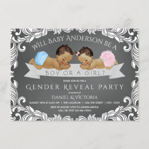 Invitation à la fête prénatale de révélation du se
