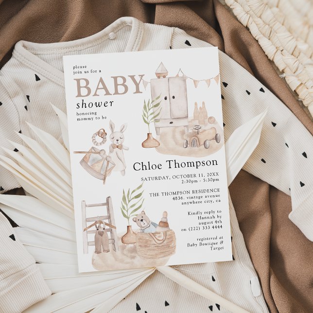 Invitation à la fête prénatale pour un beau bébé g (Créateur téléchargé)