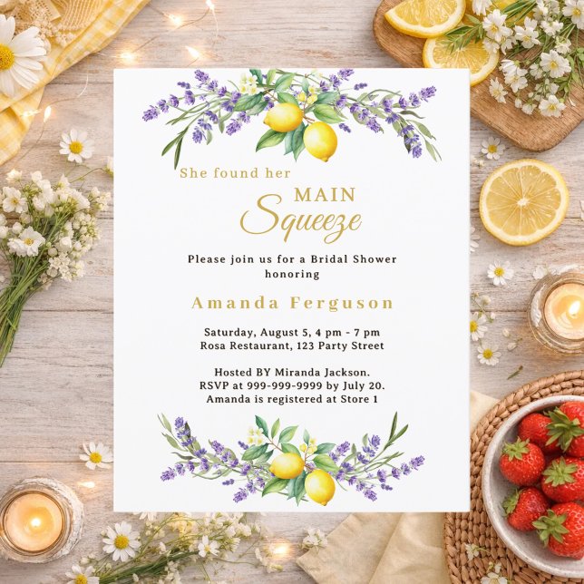 Invitation à la fête prénuptiale : citrons lavande (Créateur téléchargé)