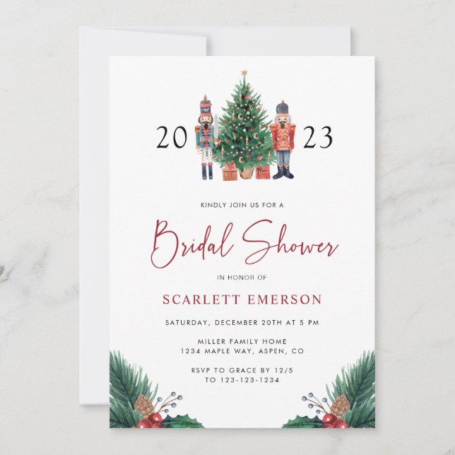 Invitation à la fête prénuptiale de Noël (Devant)