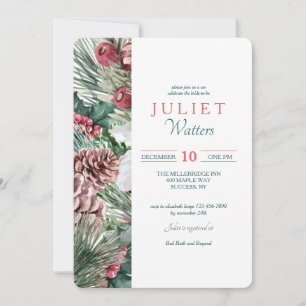 Invitation à la fête prénuptiale de Winter Boughs