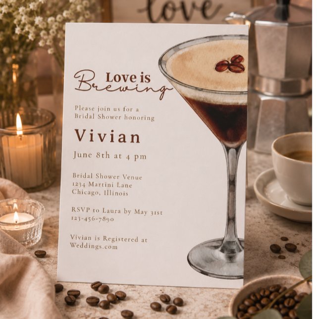 Invitation à la fête prénuptiale Love is Brewing M (Créateur téléchargé)