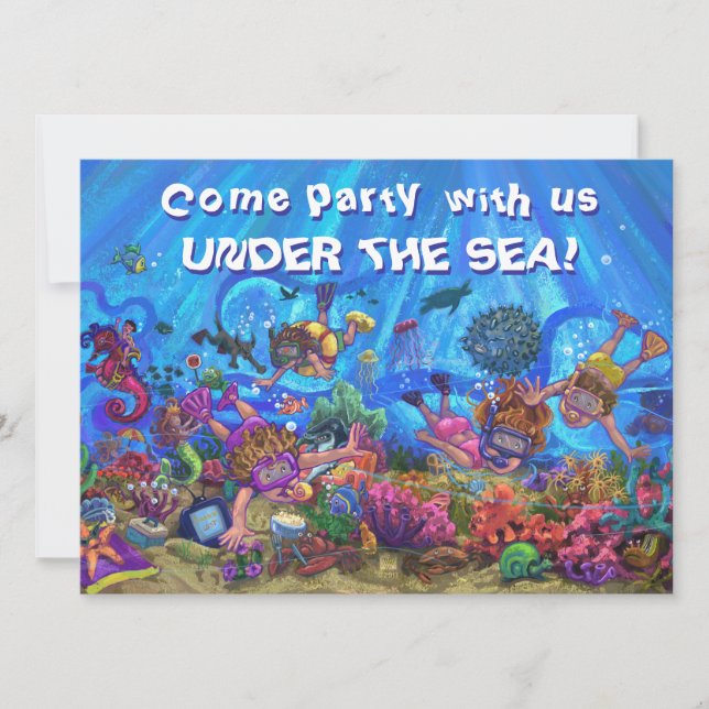 Invitation à la fête quad Under the Sea (Devant)