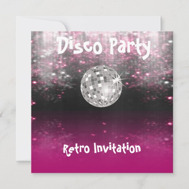 Invitation à la fête rétro disco (Devant)