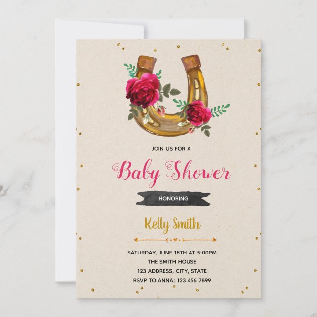 Invitation à la fête Rosebud (Devant)