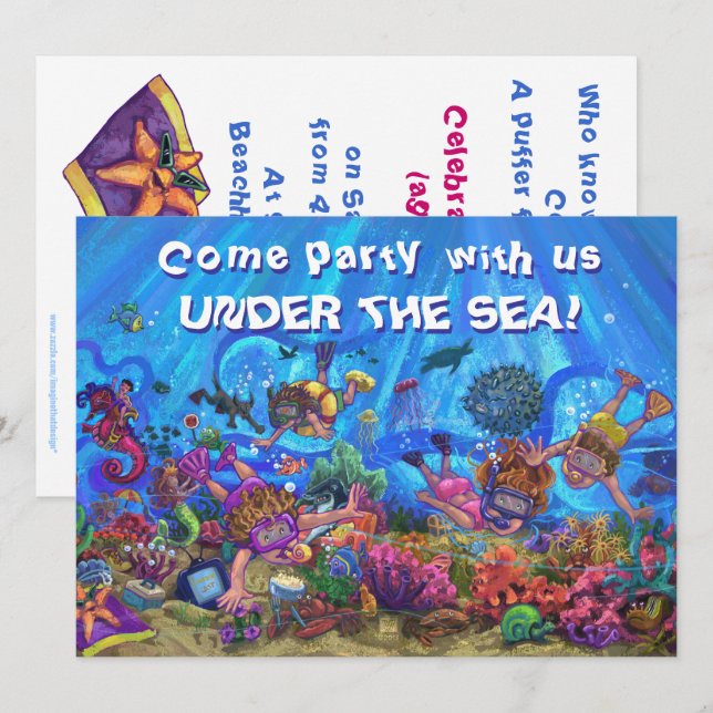 Invitation à la fête sous-marine pour quatre (Devant / Derrière)