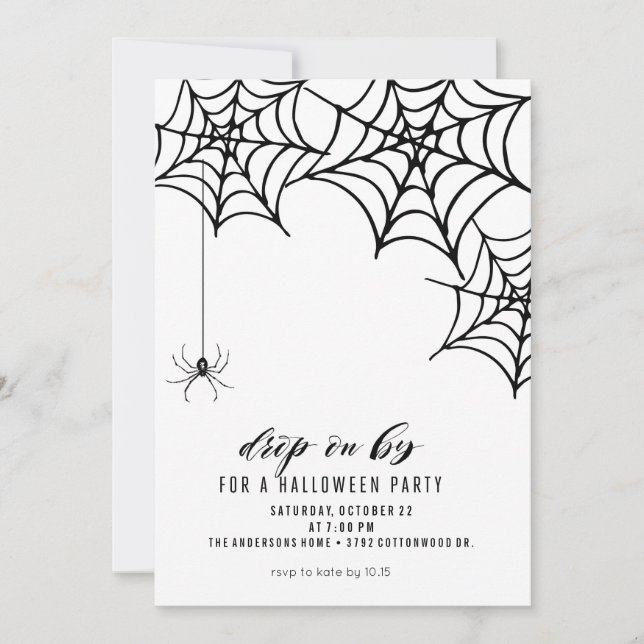 INVITATION À LA FÊTE SPIDER HALLOWEEN (Devant)