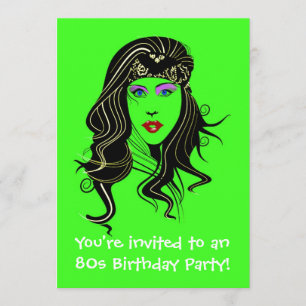 Invitation à la fête sur le thème des années 80