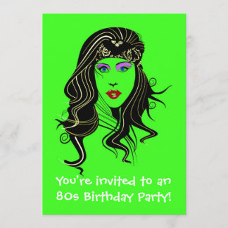 Invitation à la fête sur le thème des années 80