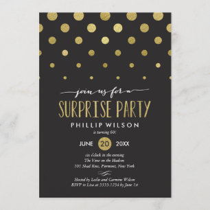 Invitation à la fête surprise des Dots Sparkle