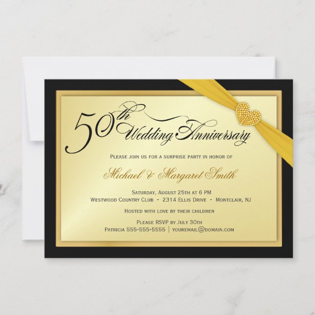 Invitation à la fête surprise pour les 50 ans de m (Devant)