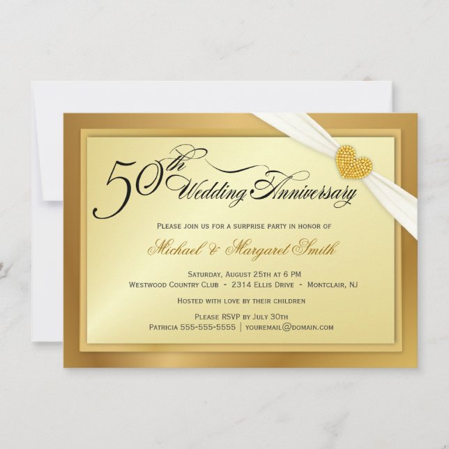 Invitation à la fête surprise pour les 50 ans de m (Devant)