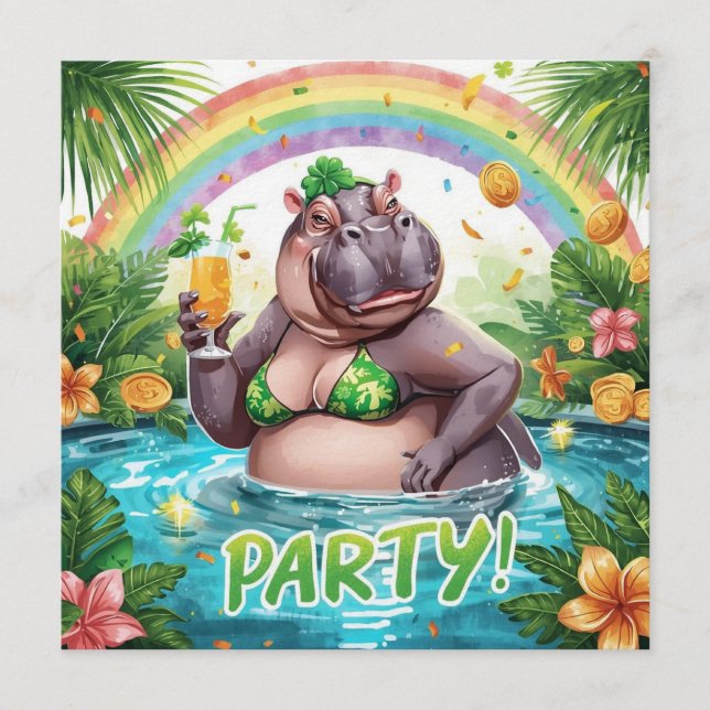 Invitation à la fête tropicale de la piscine de la (Devant)