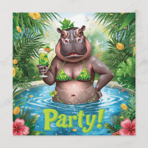 Invitation à la fête tropicale de la piscine de la