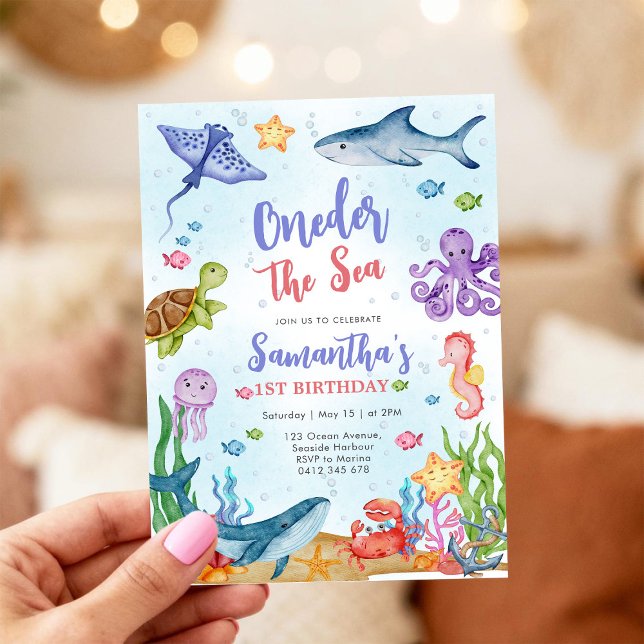 Invitation à la fête Under the Sea 1er anniversair (Créateur téléchargé)