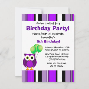 Invitation à la fête verte pourpre de la Chouette