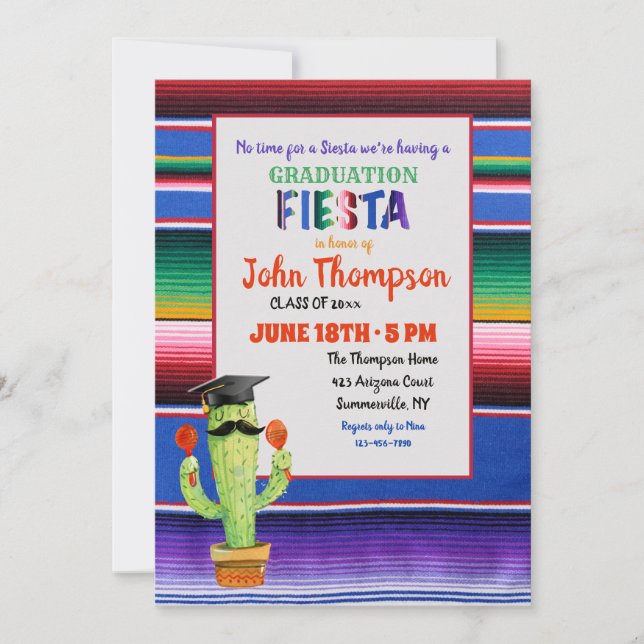 Invitation à la Fiesta de remise des diplômes avec (Devant)